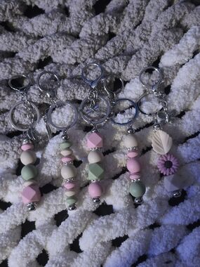 Handmade Earth-Toned Bead Keychain